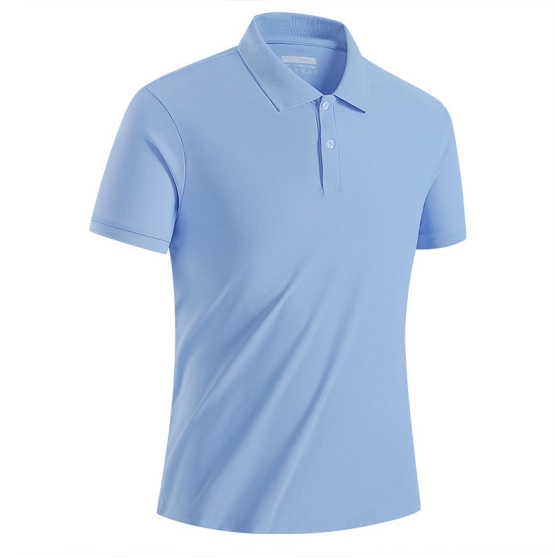 Spring Summer Quick-Dry Breathable Outdoor Sports Ice-Feel Pique Polo Shirt For Men