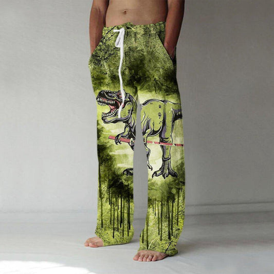 Men's Fashionable Casual Printed Wide-Leg Pants