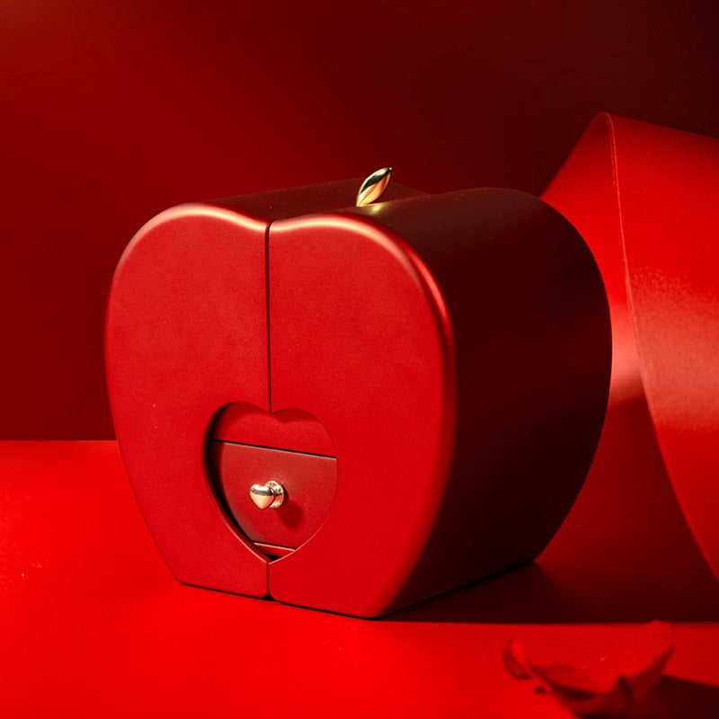 Fashion Jewelry Box Red Apple Christmas Gift Necklace 