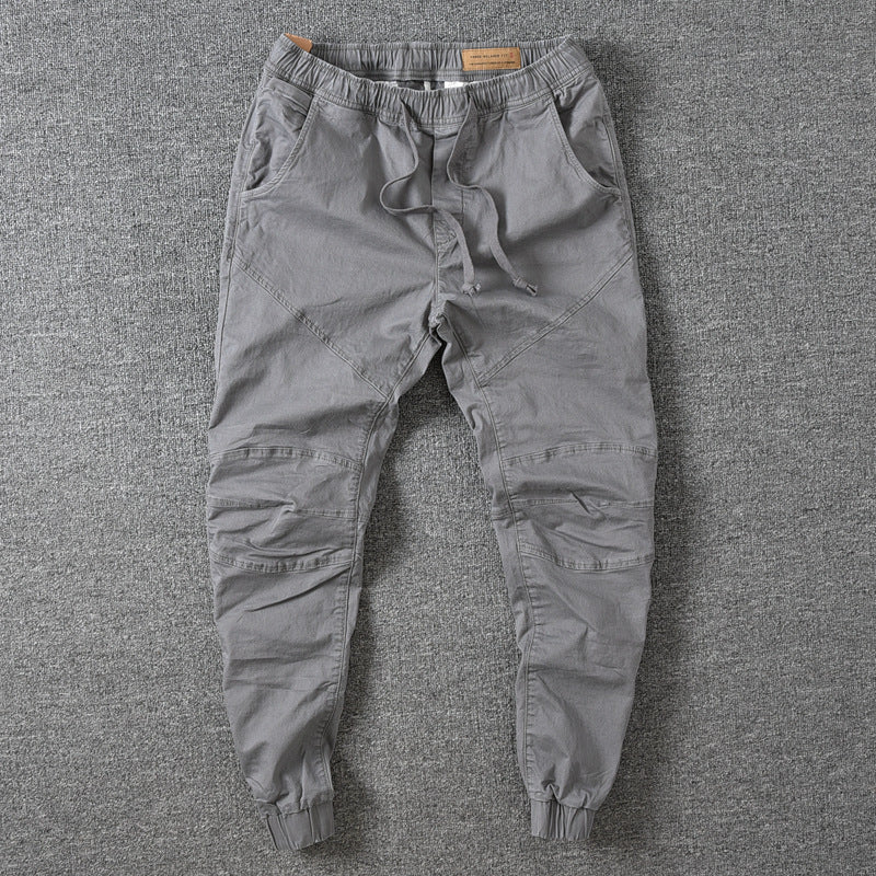 Men's Black Loose Straight-Leg Ankle-Length Drawstring Sweatpants