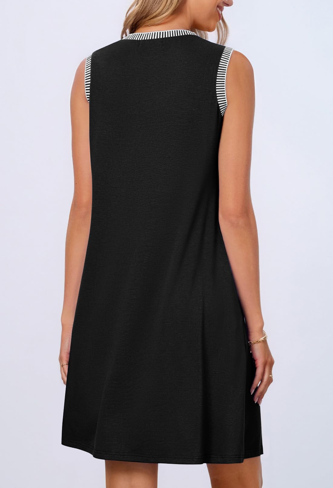 Women's Summer Spring Casual Beach Sundress 2026 Vacation Sleeveless Tank Crewneck Loose Coverup Mini Dresses