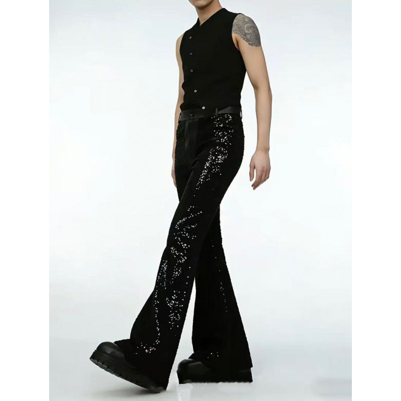 Performance Outfit Gold Silver Black Fashionable Casual Suit Trousers
