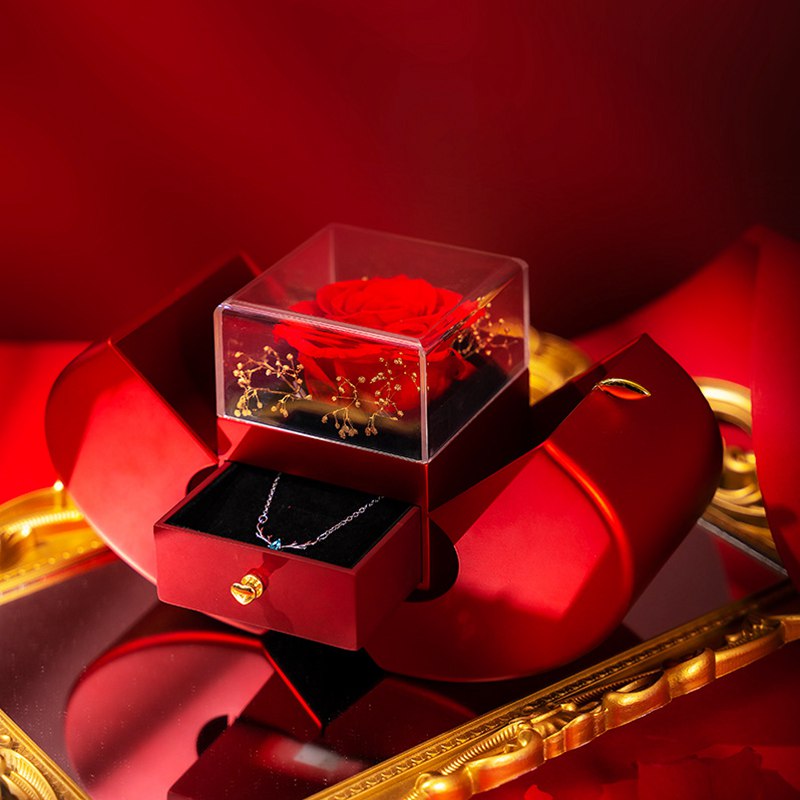 Fashion Jewelry Box Red Apple Christmas Gift Necklace 