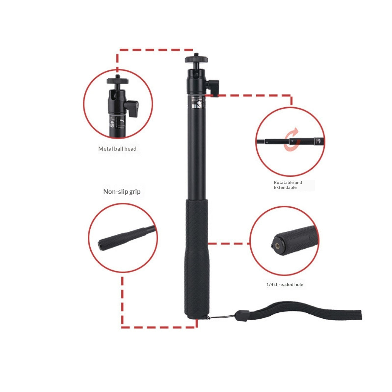 Aluminum Alloy Selfie Stick For Phones