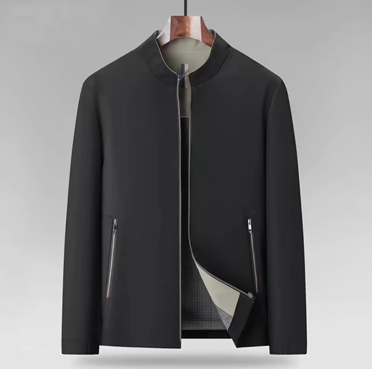 Men's Fashionable Stand-Neck Loose Casual Jacket