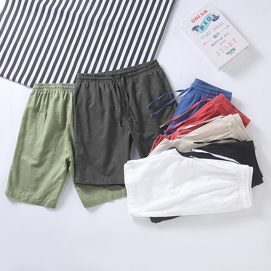 Drawstring Relaxed-fit Minimalist Straight-leg Casual Cropped Pants
