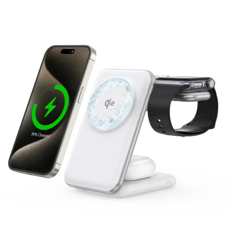 3-in-1 Foldable 25W Wireless Charger For Smartwatches Phones, And Headphones