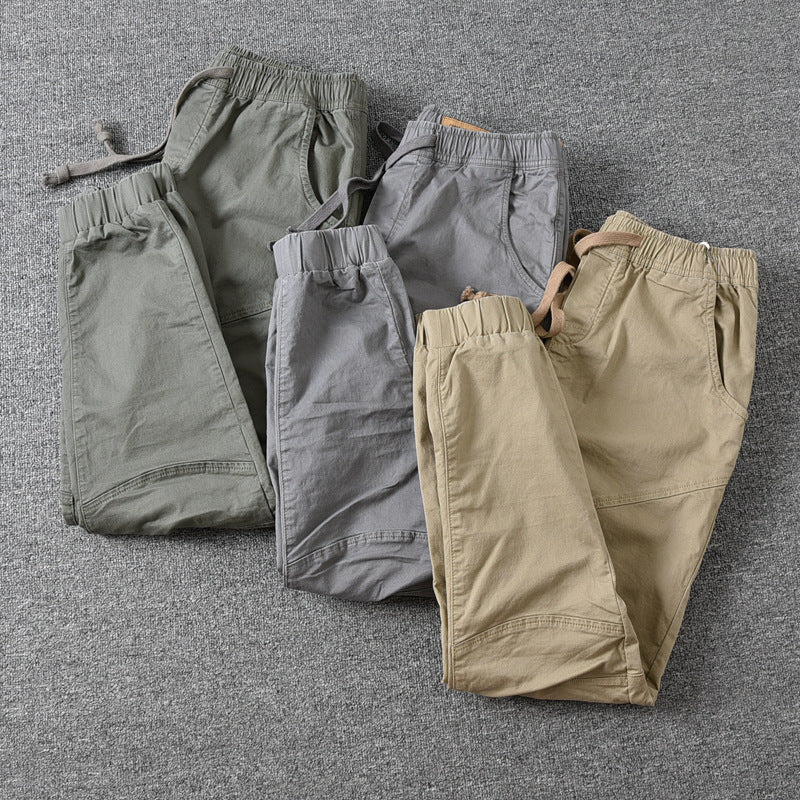 Men's Black Loose Straight-Leg Ankle-Length Drawstring Sweatpants