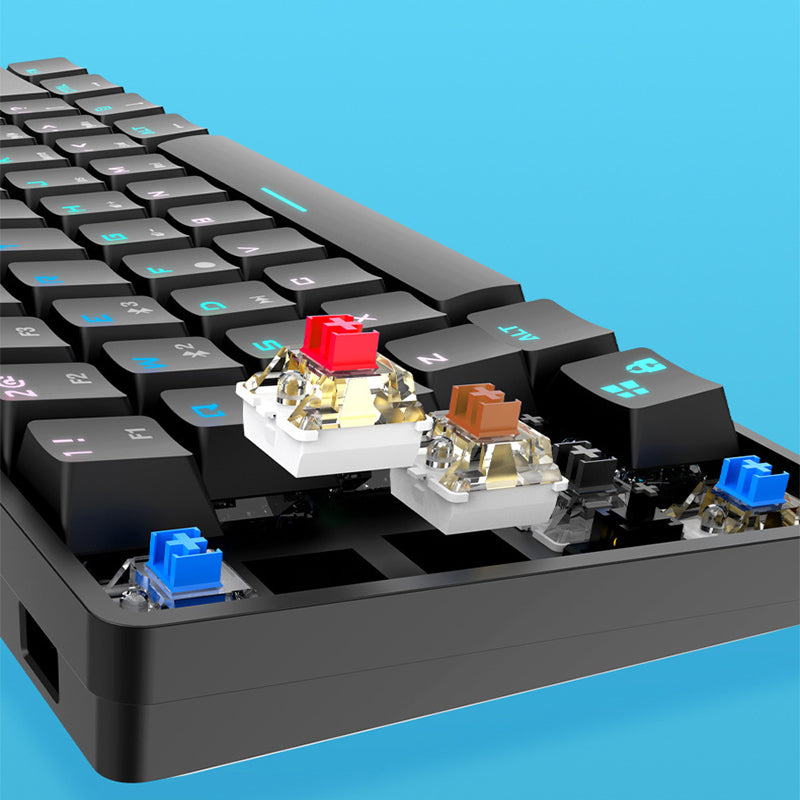 Smart Wireless Bluetooth Keyboard Colorful PBT Keycaps Mechanical Keyboard