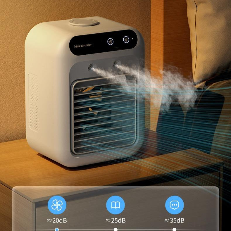Air Conditioner Air Cooler Fan is a compact device blowing cool mist and designed for personal comfort at home.