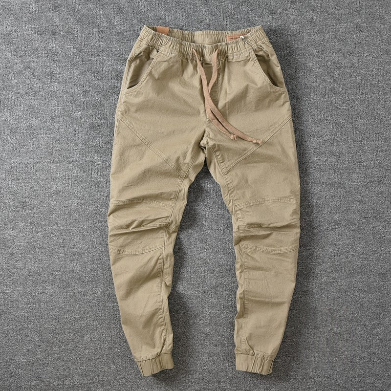 Men's Black Loose Straight-Leg Ankle-Length Drawstring Sweatpants