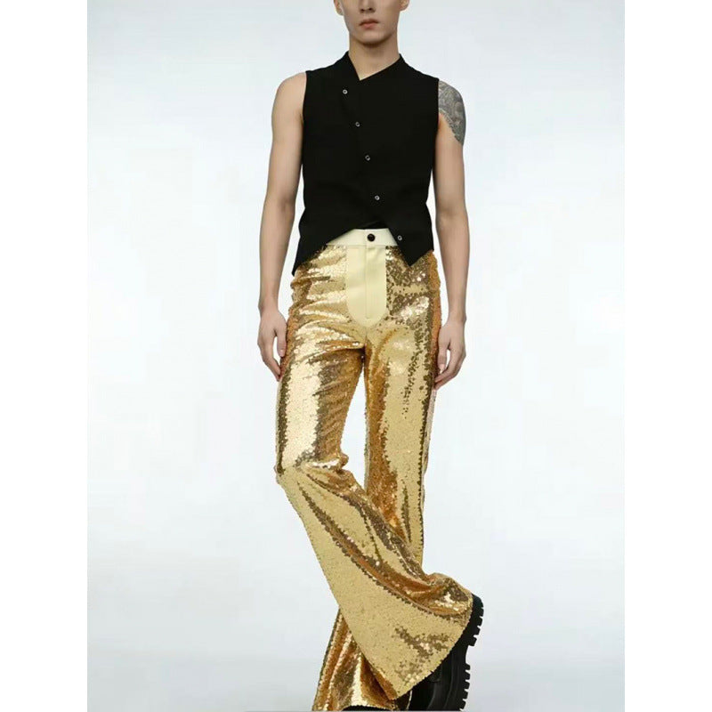 Performance Outfit Gold Silver Black Fashionable Casual Suit Trousers