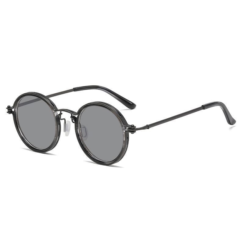 Retro Sunglasses Mens Round-Frame Metal Sun Glasses