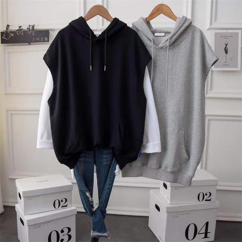 Sleeveless Coat Instagram-style Hooded Vest Womens Hoodie