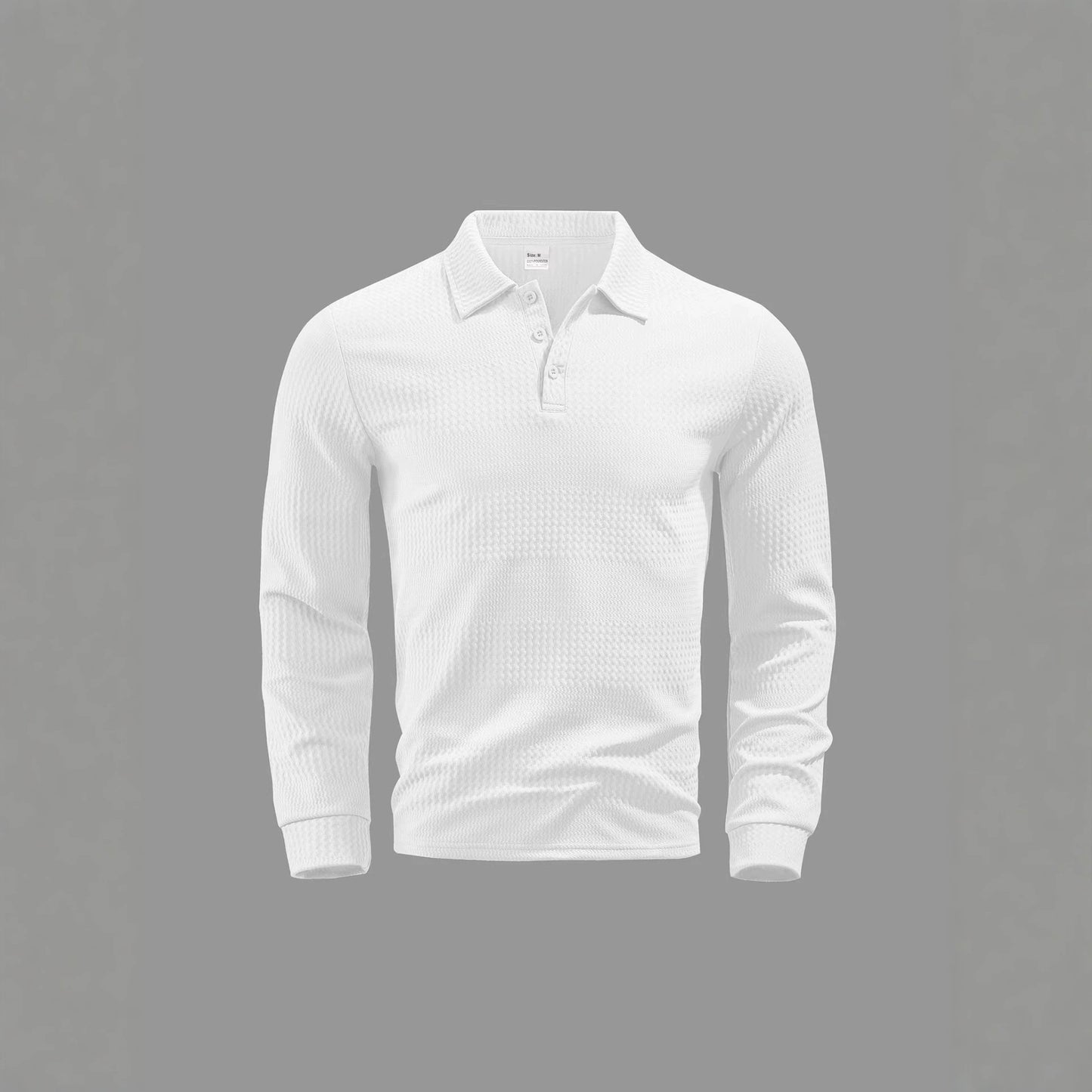 Long-sleeve Buttoned Textured Lapel Top