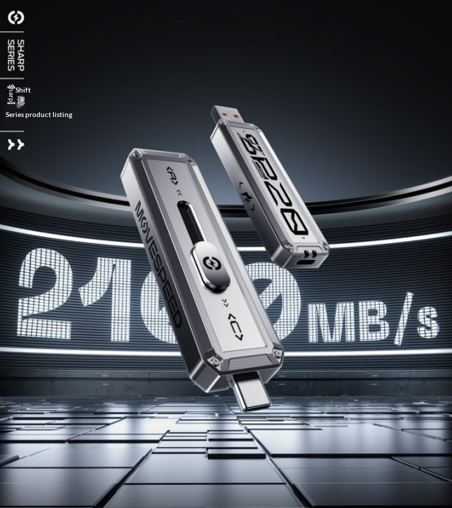 Dual-Type-C Port Solid-State USB Flash Drive For Phones And Computers