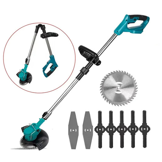 Folding Lithium Mower Electric Lawn Mower with multiple blades and adjustable handle for versatile lawn care.