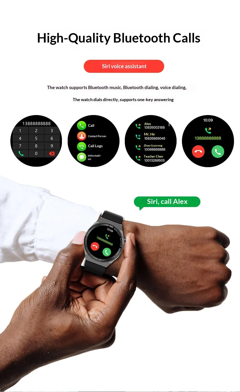 Smartwatch With Bluetooth Calling Voice Recording And Sports Modes